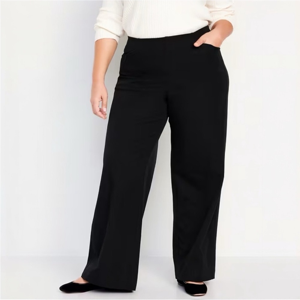 Old Navy High Waisted Pixie Pull On Wide Leg Pant NWOT color Black Large - Picture 6 of 10